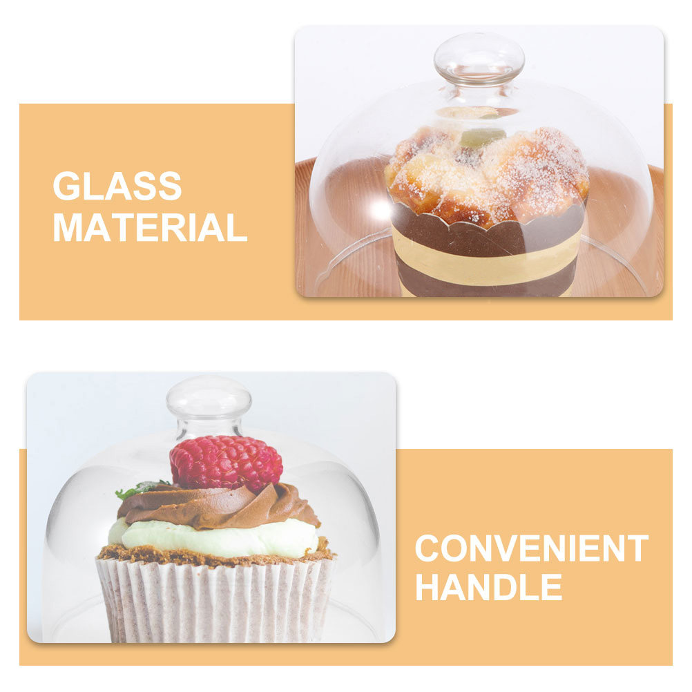 2Pcs Transparent Glass Cake Do - Plastic Dome Clear 评论和价格